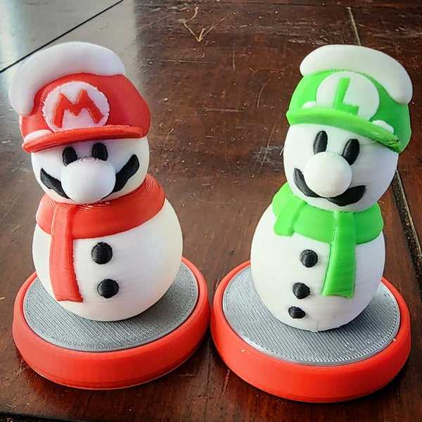 Mario Bros Snowman Custom Amiibo Set